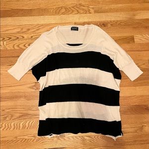 Beige and Black Striped Sweater